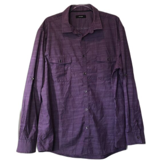 Alfani Button Down Long Sleeve Mens Shirt Purple XXL - Picture 1 of 16